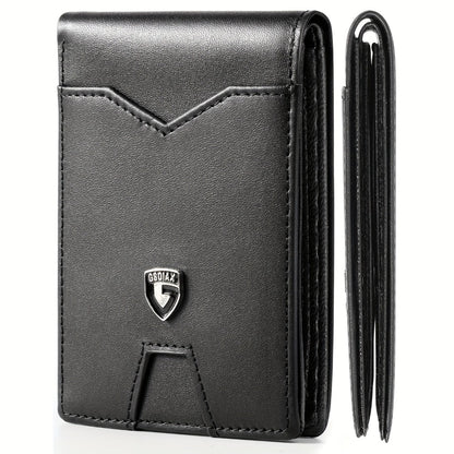 1pc Ultra-Thin Men'S Wallet - Carbon Fiber Inspired, RFID-Blocking, Minimalist Design - Perfect for Daily Use & With Stylish Gift Box