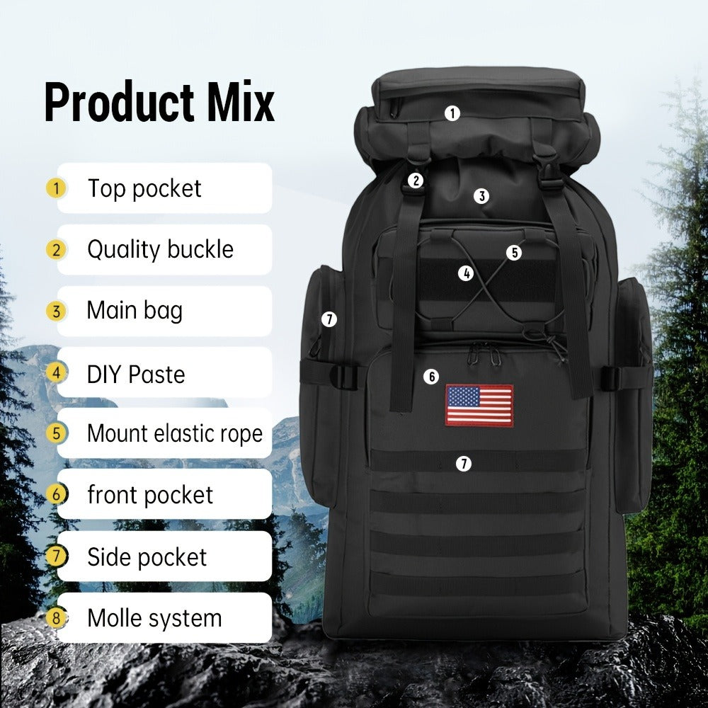 Travel Backpack – 80L, Large Capacity, Multi-Pocket | Bag Vero – detail view 25