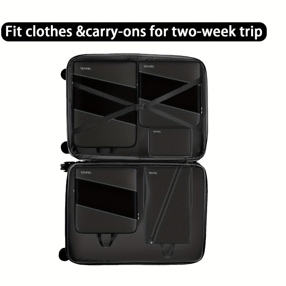 Six Compression Packing Cubes Designed for Travel - Perfect for Saving Luggage Space And Organizing Effortlessly. Essential Additions for Quick Packing And Unpacking, Ideal for Business Trips, Cruises, Camping, And Family Vacations