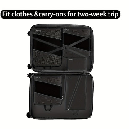 Six Compression Packing Cubes Designed for Travel - Perfect for Saving Luggage Space And Organizing Effortlessly. Essential Additions for Quick Packing And Unpacking, Ideal for Business Trips, Cruises, Camping, And Family Vacations