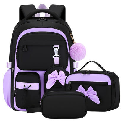 Set of 3 Bow Bags - Spacious School Backpack with Tablet Pocket, Lightweight Teen Laptop Bag Ideal for Travel, Gifts for Birthdays/Christmas, Back-To-School And Everyday Use, for Teens, for Teenager, For Teenager