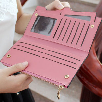 Mini Women's Long Wallet With Multiple Card Slots And Polyester Lining, Simple Coin Purse For Daily Use