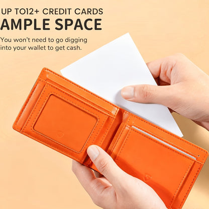 Men'S Wallet - RFID Blocking Bifold Stylish Wallet with 12 Card Slots And 1 ID Window. Good Gift Choice