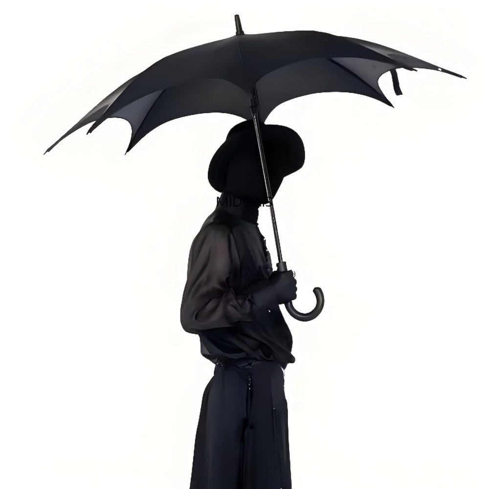 Large Automatic Batwing Umbrella with Black Canopy & Bat-Themed Design - Automatic Open/Close Suitable for Gothic, Punk Style, Batwing Umbrella for, Christmas Gift, for Halloween, Daily Use, Outdoor Accessory