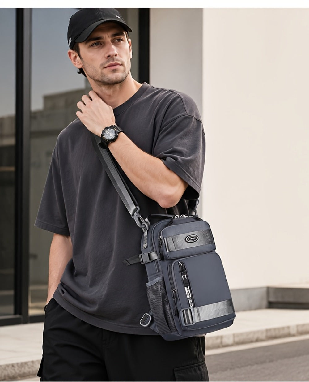 Men's Chest Bag Crossbody Sling Bag for Women Large Capacity Fashionable Travel Casual Phone Holder Gift for Boyfriend Him Perfect Gift Idea Four Types Of Carrying Methods Single Shoulder, Crossbody, Double Back, Handbag