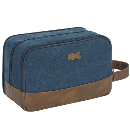 Toiletry Bag For Men - Hanging Travel Toiletry Bag, Canvas Dopp Kit With 5 Elastic Pockets, Large-Capacity Organiser, Multiple Colours, Affordable Travel Must-Have Valentine'S Day Gifts