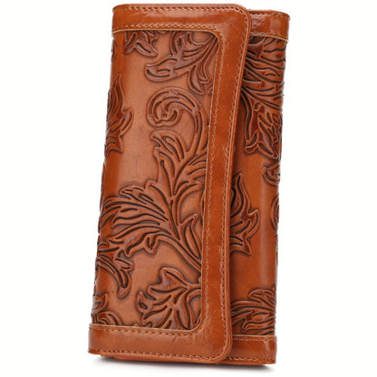 Women'S Embossed Wallet PU RFID Blocking Trifold Ladies Purse Long Clutch Card Holder Phone Checkbook Organizer Gifts for Women Tote Bag for Mom Gift Love