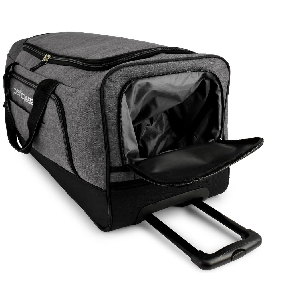 Pacific Gear Keystone 30" Polyester Upright Rolling Duffel Bag | Large Capacity, Lightweight, Retractable Handle & Recessed Wheels | Navy, Bright Red, Black, Grey, Purple, Olive - for Sports, Long Trips, & Camping