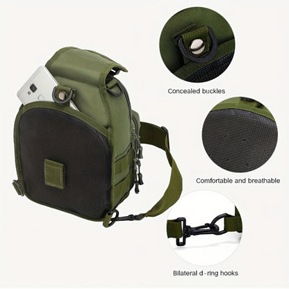 Men's Chest Bag, Durable Oxford Cloth, for Camping, Outdoor Travel, and Cycling, Crossbody Bag with Phone Pocket, Outdoor Leisure Single-Pack Backpack
