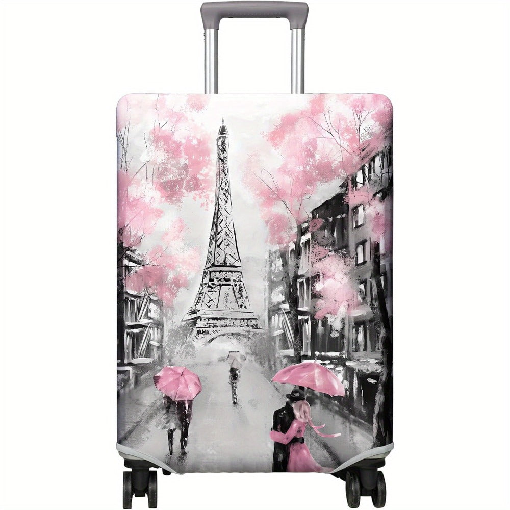 Travel Luggage Cover Suitcase Protector Fits 18-32 Inch Luggage Wheel Covers Patterned Travel Related Items Flower Luggage Protector Elastic Luggage Anti-Scratch S-XL Suitcase Cover M