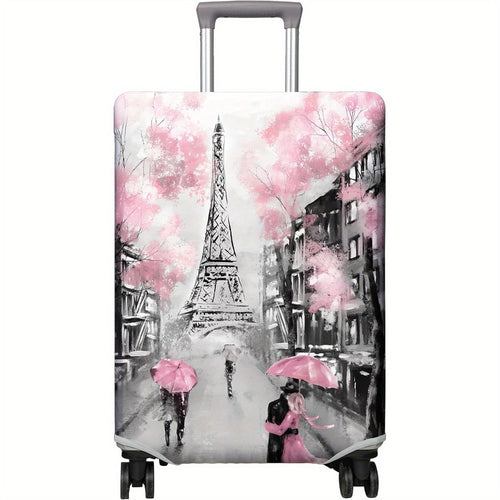 Travel Luggage Cover Suitcase Protector Fits 18-32 Inch Luggage Wheel Covers Patterned Travel Related Items Flower Luggage Protector Elastic Luggage Anti-Scratch S-XL Suitcase Cover M