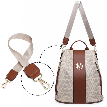 MKP COLLECTION 2pcs Set Women's Fashion Anti-Theft Rucksack & Shoulder Bag Multifunctional Travel Purse