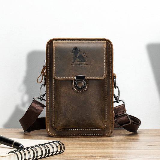 Authentic Leather Upper Layer Cowhide Vintage Crossbody Bag, Premium Waist Pouch, Long-Lasting And Crease-Resistant, Perfect for Gifting
