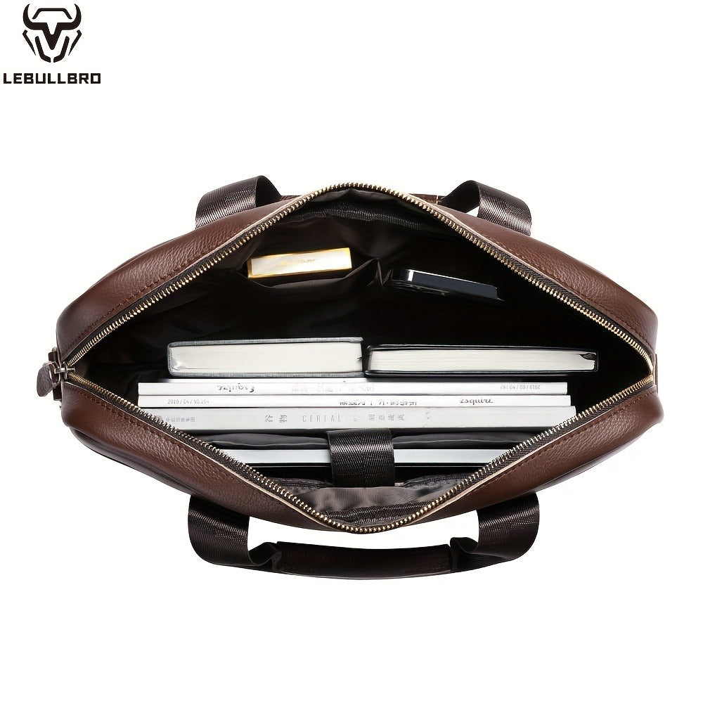 Laptop Bag – for Travel & Work, Genuine Cowhide Leather Executive Briefcase | Bag Vero – detail view 9