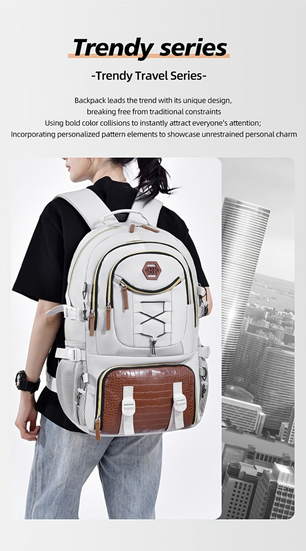 Laptop Backpack – Large Capacity, Waterproof, Multi-Pocket, Adjustable Strap | Bag Vero – detail view 9