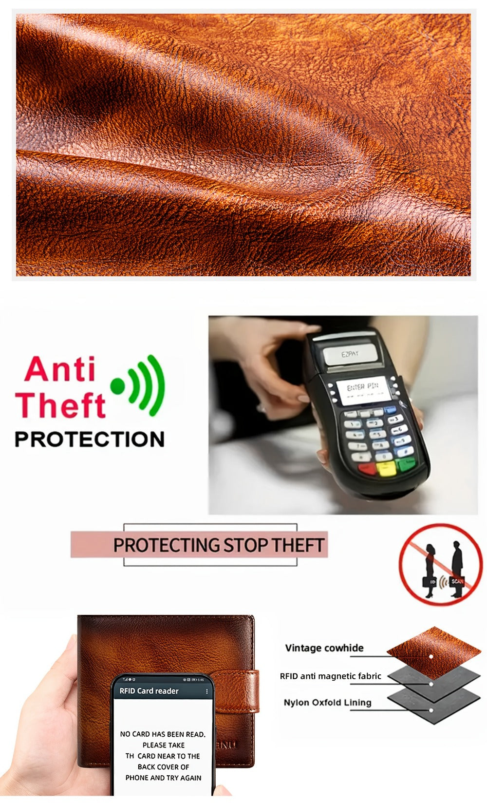 Men's Wallet – Large Capacity, Slot Leather Genuine Cowhide Large | Bag Vero – detail view 12