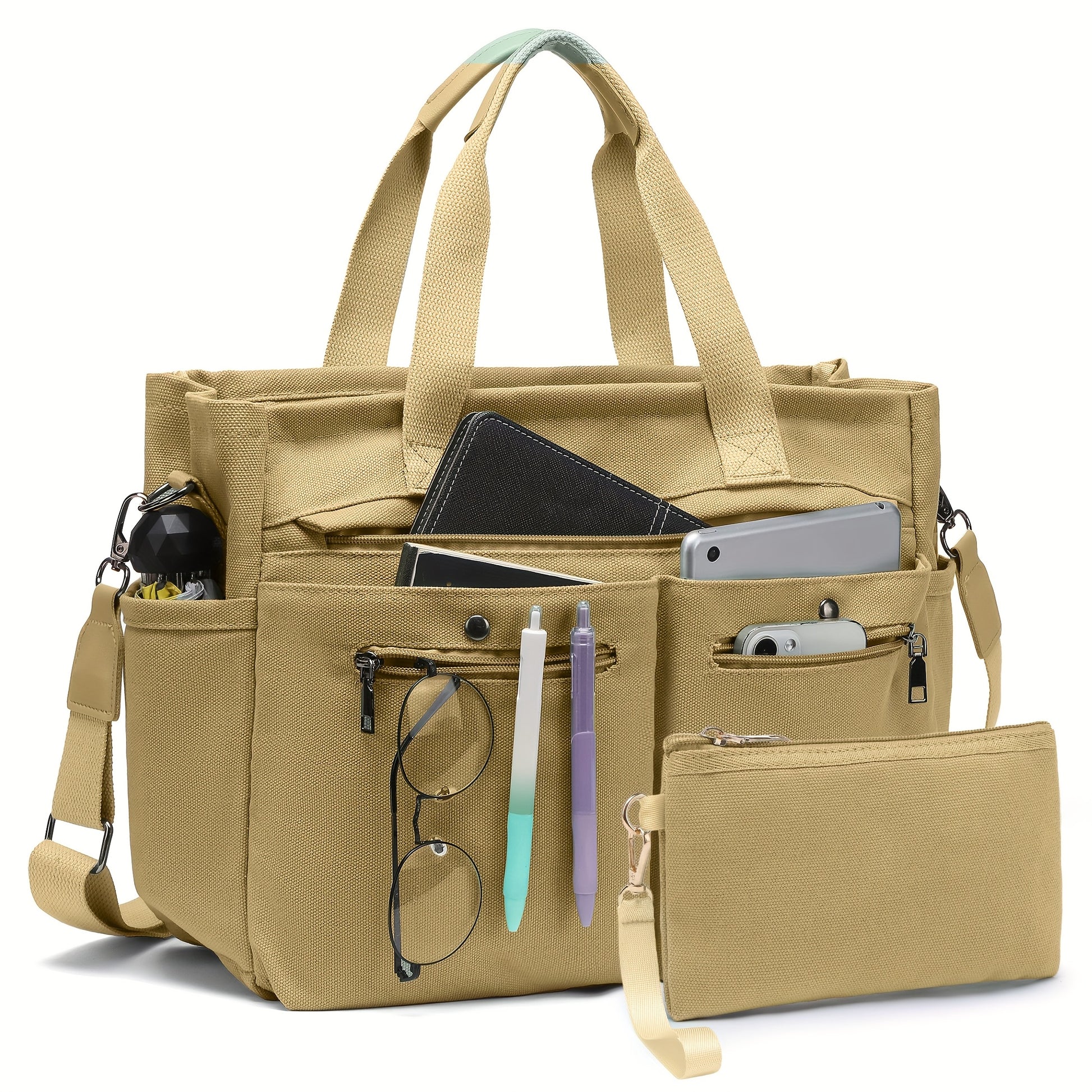 Laptop Bag – 2 Piece, Canvas, for Travel & Work | Bag Vero – detail view 47