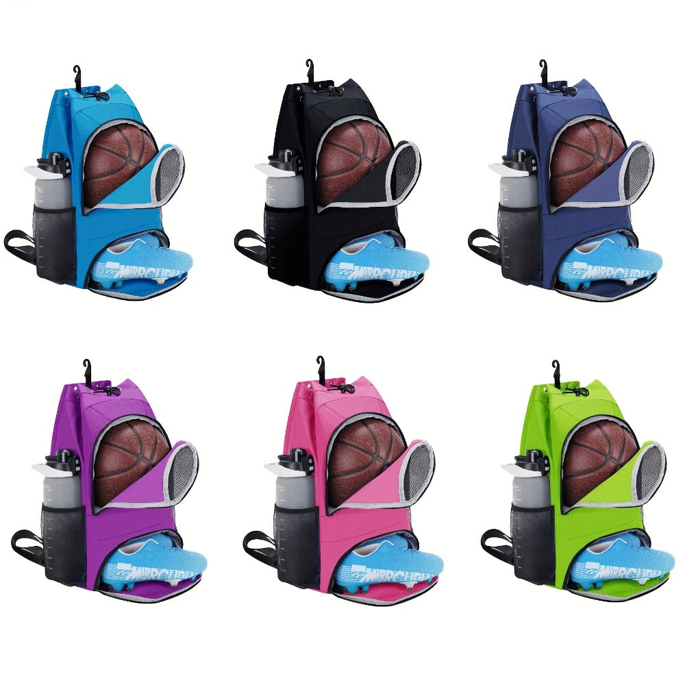 Basketball Backpack Gym Bag Sports Drawstring Bag Lightweight Ventilated Bag Swimming Backpack Beach Backpack for Women Men Backpack for Soccer & Volleyball Football Includes Shoe & Ball & Laptop Compartment