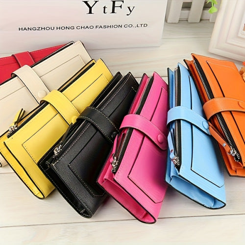 [Clutch Wallet Purse] Women's Large Capacity Faux Leather Clutch Wallet Multi Credit Card Holder Organizer Phone Purse Handbag With ID Windows