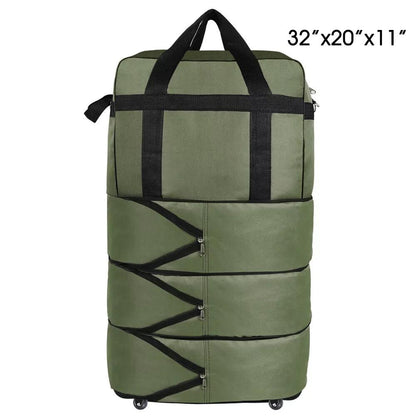 32'' Expandable Rolling Wheeled Duffle Bag Spinner Suitcase Foldable Luggage Expandable Black Blue Green Lattice