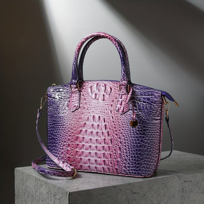 Women's fashion high-end handbag cross-body women's bag color crocodile pattern handbag women's work handbag cross-body bag