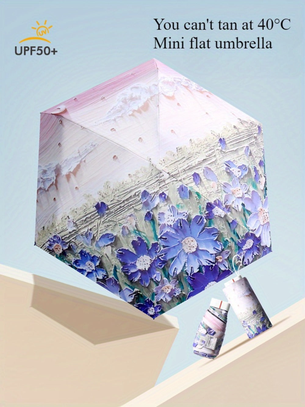 Digital Print Flat Portable Pocket Umbrella