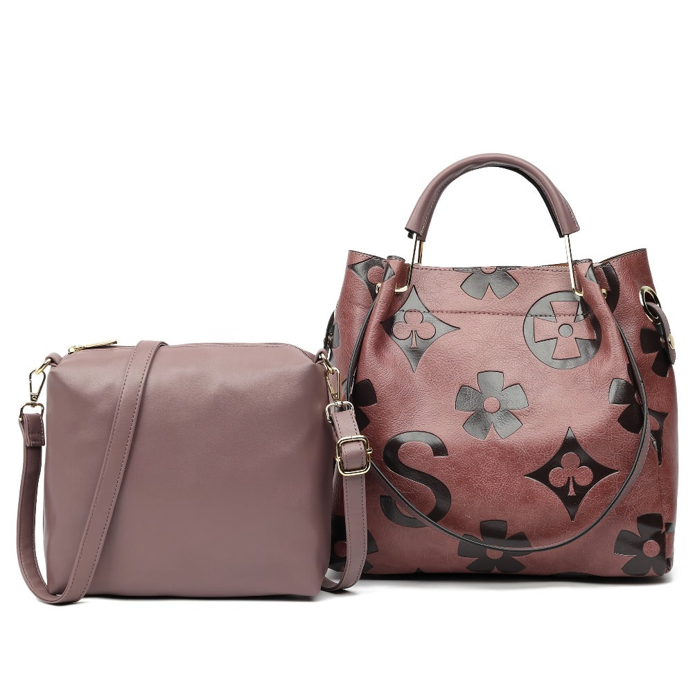 Elegant Flower Embossed Handbag, Fashionable Satchel Bag for Work, Classic All-Match Bag