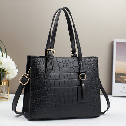 Women's Handbag 2025 New Fashionable Casual Single Shoulder Crocodile Print Crossbody Mom Bag
