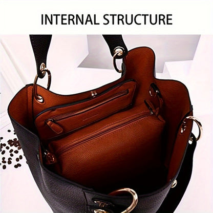 Tote Handbags for Women Large Capacity Work PU Leather Bucket Purse Designer Satchel Hobo Shoulder Bags