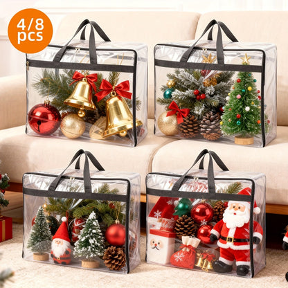 TOMNK 4/8 Pack Comforter Storage Bags, 19.81gal Extra Large Storage Bags, Clear Storage Bags with Zipper, 23.6*20*10in, Moving Bags, Storage Bags for Clothes, Blankets, Comforter, Pillows And Other Daily Products