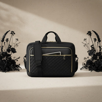 NEWHEY 17.3-Inch Laptop Briefcase for Men And Women, Large Shoulder Messenger Bag for Business, Office, And College, in Black