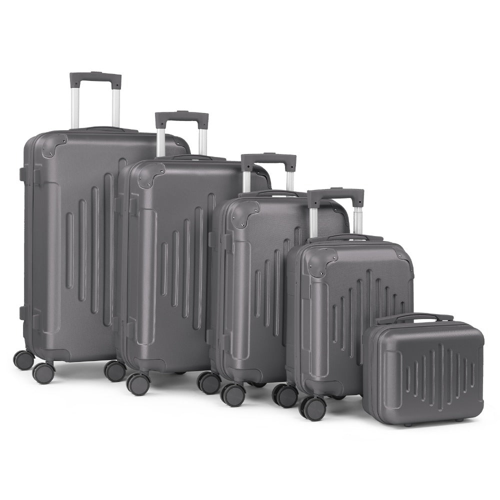 5/ Luggage with Corner Protectors, 12/ 16/ 20/ 24/ 28-Inch, Durable Hard Shell, 360 Spinner Wheels, with TSA Lock, Multifunctional Large Capacity, Lightweight Travel Suitcase, Big Luggage for Travel, Lightweight Carry On, Travel Luggage Set
