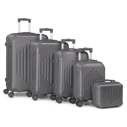 5/ Luggage with Corner Protectors, 12/ 16/ 20/ 24/ 28-Inch, Durable Hard Shell, 360 Spinner Wheels, with TSA Lock, Multifunctional Large Capacity, Lightweight Travel Suitcase, Big Luggage for Travel, Lightweight Carry On, Travel Luggage Set