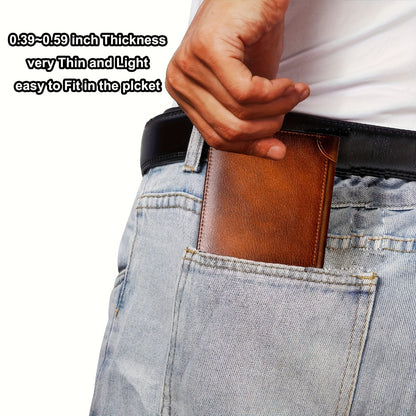 [BANYANU] Premium Wallet for Men, Men'S Wallet, RFID Blocking Trifold/Bifold Genuine Leather, Minimalist Credit Card Holder, Perfect Men'S Gift