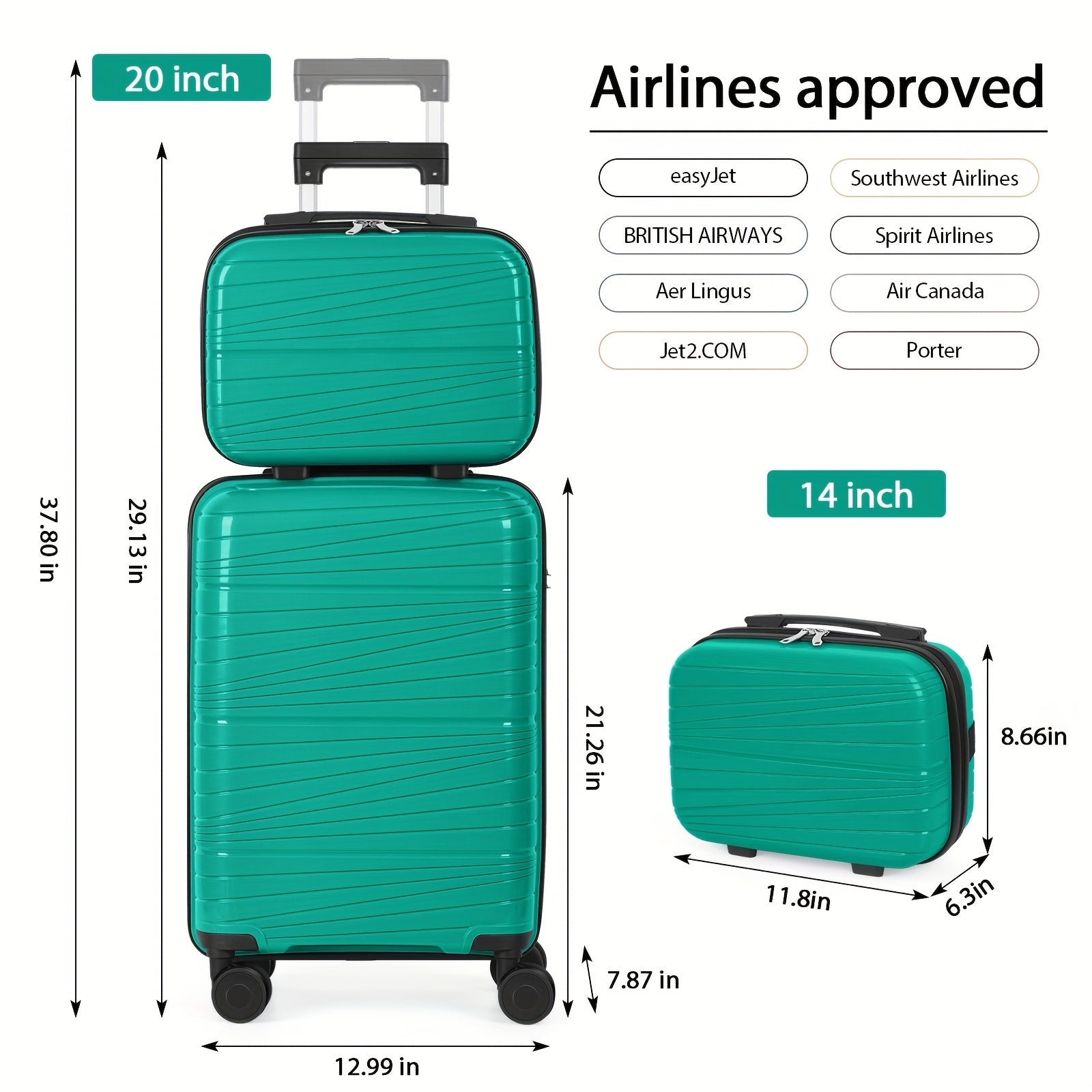 Luggage Set – 2 Piece, Lightweight, for Travel & School | Bag Vero – detail view 18