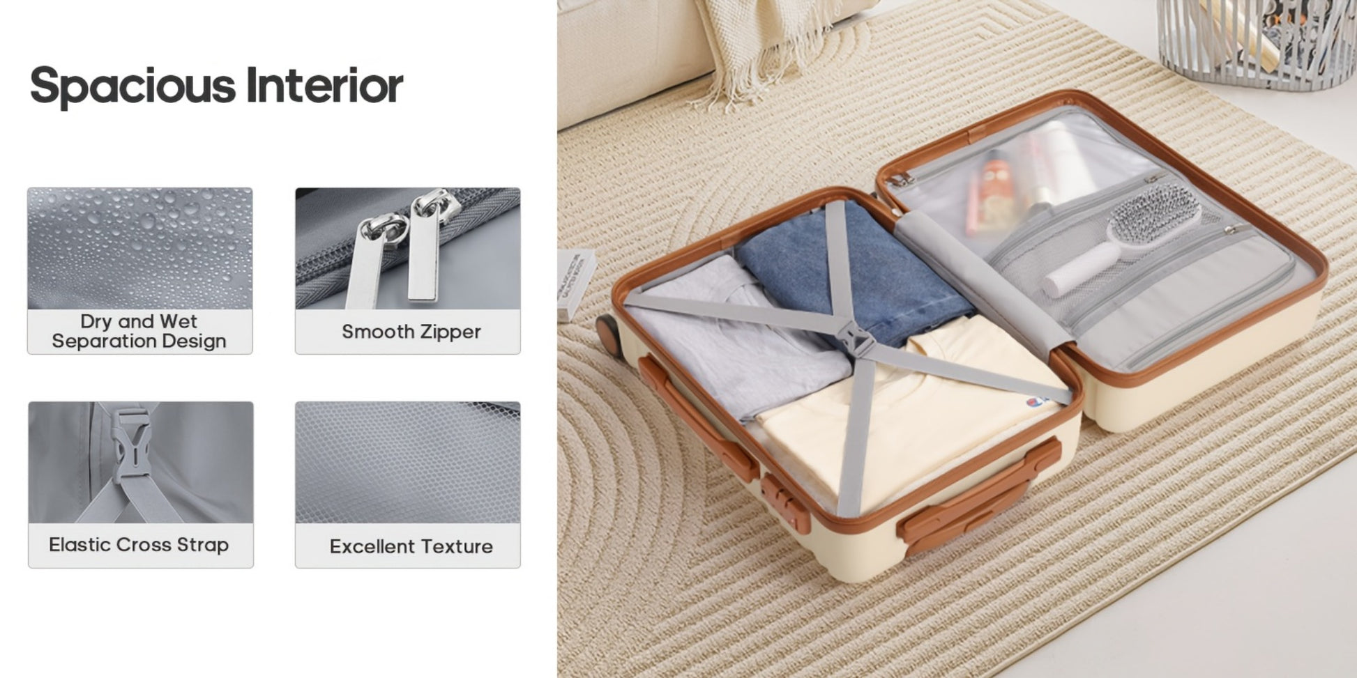 Luggage Set – 3-Piece, TSA Lock, Lightweight, for Travel | Bag Vero – detail view 14