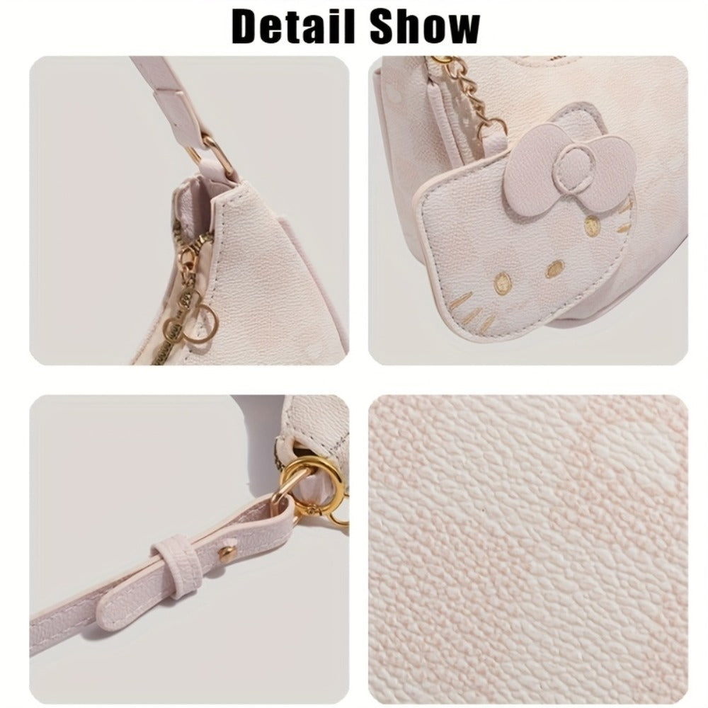 Sanrio Hello Kitty Easy Ruffled Bag - Korean Version Crossbody Bag - Suitable for Parties, Commuting, And Street Style - Valentine'S Day Gift And Must-Have for Fashionable Girlfriends at Birthday Parties