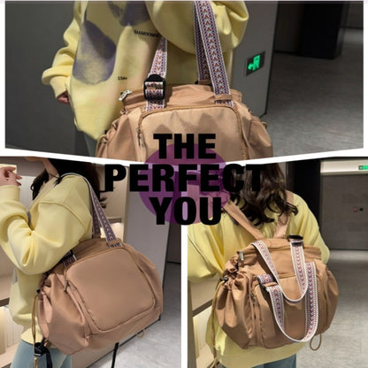 1 Large Capacity Multi-Pocket Bag, 13.8*12.6 Inches, Shape-Adjustable & Multi-Functional, Shoulder, Backpack, Handheld, or Luggage Trolley, for Travel, Fitness, Daily Use & Commuting