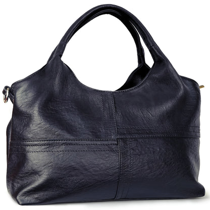 Elegant Genuine Leather Handbag For Women Designer Crossbody Shoulder Satchel With Adjustable Strap, Top Handle, And Secure Zipper Closure, Black, Designer Handbags