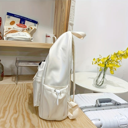 Korean Style Cute Shoulder Bag, Easy And Versatile Ins Student School Bag, Fashionable Solid Color Casual Nylon Backpack, for Teenager, For Teenager