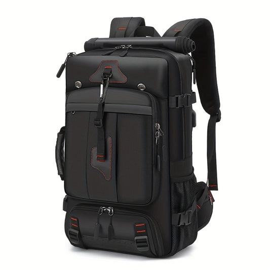 Travel Backpack, Portable Backpack, Large Capacity Duffel Bag Men's Outdoor Expandable Convertible Boarding Duffel Backpack, Black 21.13gal Hiking Bag, Fit 17 Inch Laptop, Suitable for Outdoor Travel Work Business