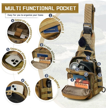Tactical Chest Bag Backpack, Men's And Women's Shoulder Messenger Bag, Molle, EDC Backpack, Perfect for Daily Commuting, Gifts for Friends And Family, Christmas Gifts