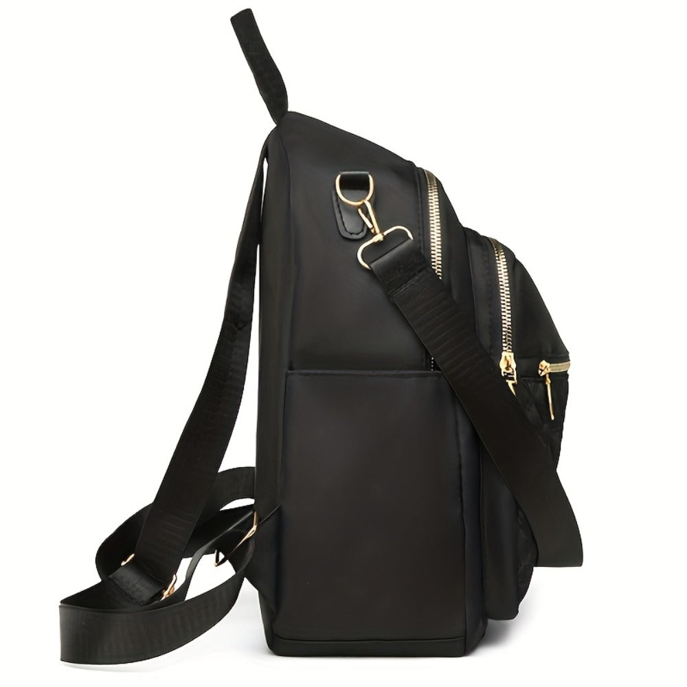Unisex Backpack For Women And Men - Softshell Lightweight Daily Backpack With Front Zipper Pocket, Adjustable Shoulder Straps - Durable Nylon Travel, School, Office Backpack - Simple Everyday Tote