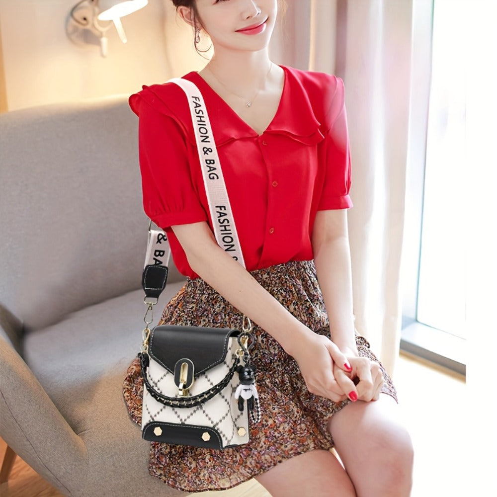 Simple And Light Luxury Versatile And High-Value Crossbody Single Shoulder Handbag for Women, New And Recommended, Plaid, Gentle, High-end, Fashionable