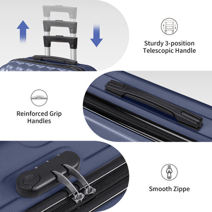 3in1 Luggage Set with Detachable Wheels, 20/24/28 Inch Lightweight ABS Suitcase with Lock & Spinner Wheels, Durable Travel Trolley Bag, 28-inch Disassembly Wheels