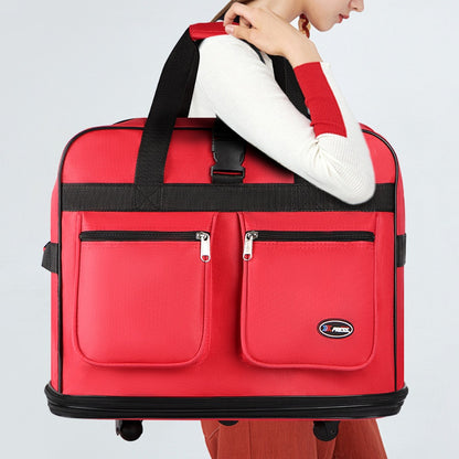 Multi-Functional Expandable Foldable Luggage with Spinner Wheels & Removable Strap,Water-repellent Collapsible Rolling Suitcase,Large Capacity Travel Bag for Home Storage,Moving,Trip, Outdoor Sport - 30in 36in 40in - Red/Navy/Black