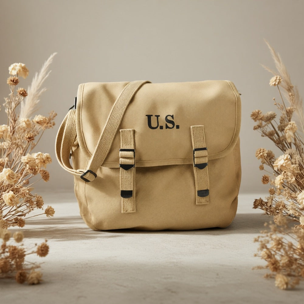 Vintage Messenger Bag Canvas Durable Crossbody Shoulder Bag for Men Women Retro Travel Daily Use