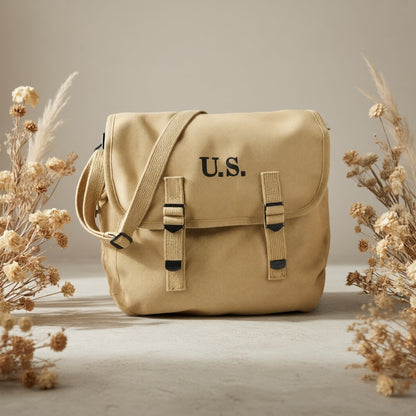 Vintage Messenger Bag Canvas Durable Crossbody Shoulder Bag for Men Women Retro Travel Daily Use