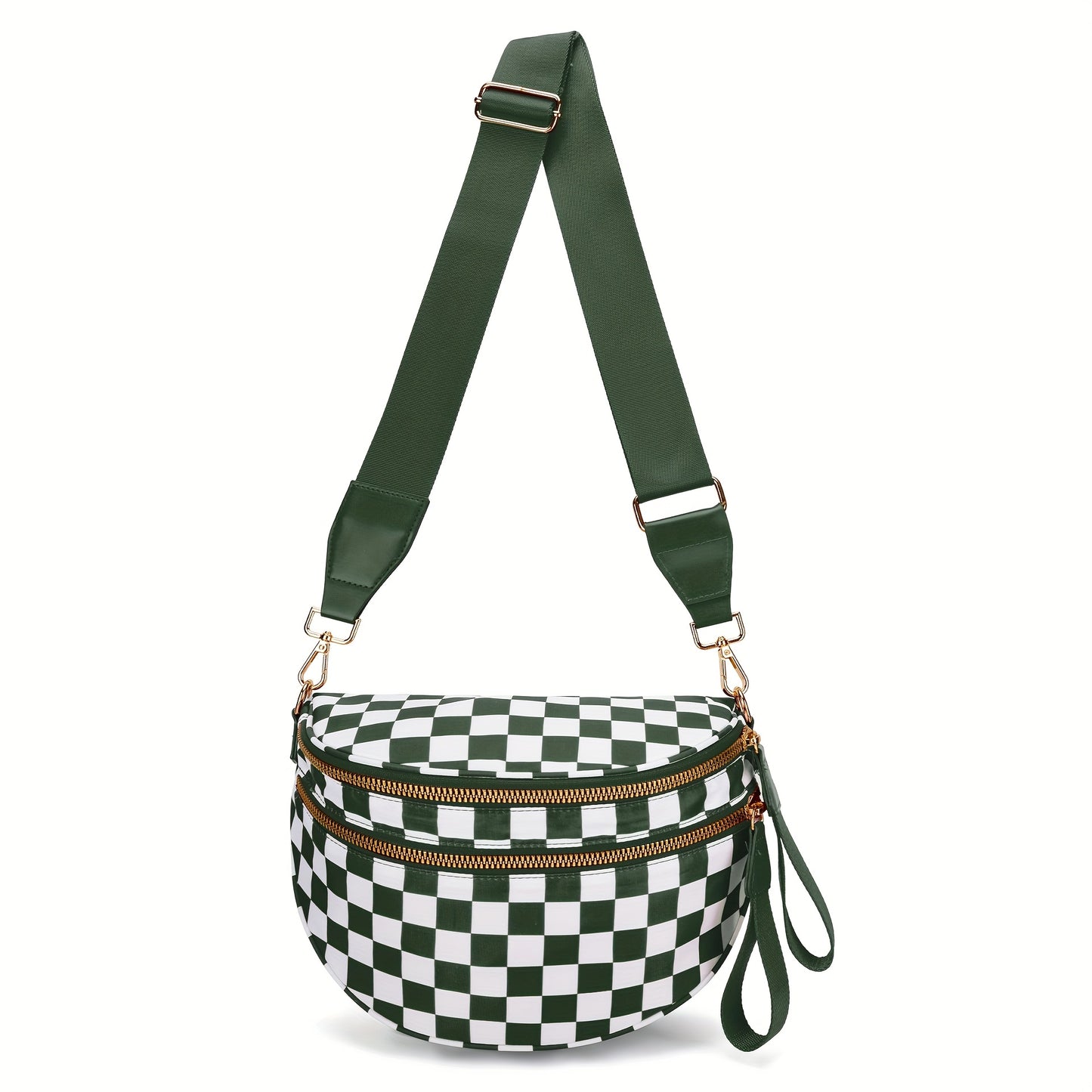Women's PU Crossbody Bag with Plaid Design & Hands-Free Phone Use - Adjustable Strap Shoulder/Waist Bag, Spacious Zipper Closure, Suitable for Daily Use & Special Occasions, Urban Fashion Tote Compatible for Smartphones