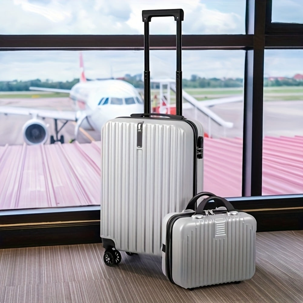 1pc/2pcs Suitcase Set Boarding Luggage Bag, 20inch Satchel Suitcase And 14inch Handbag Can Be Worn Diagonally Across The Trolley Case, with Wheels, Multi-Color Suitcase, for Office